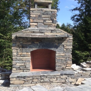 granite stone fireplace