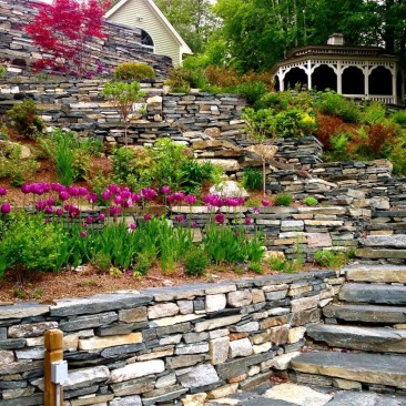 granite stairs and wall